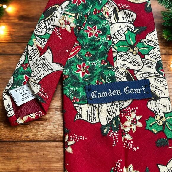 Vintage Christmas Music Tie Choral Conductor Musician Instrument Carols Concert - Picture 7 of 8